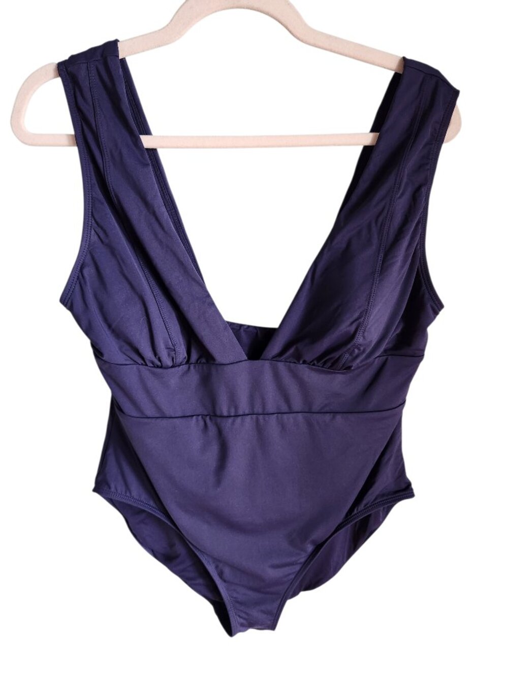 Andie Swimsuit Large Women's Blue Navy One Piece Bathing Suit Swim Beach